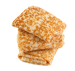 Image showing three fried pancake on a white background clipping path