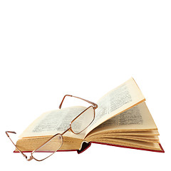 Image showing book and glasses on a white background