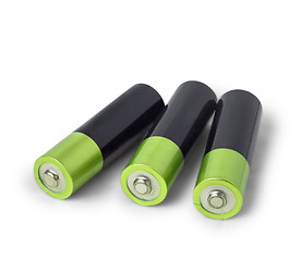 Image showing battery green three isolated on white background