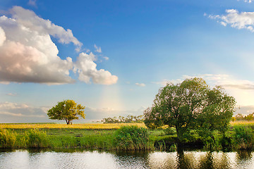 Image showing river sky summer tree landscape nature forest