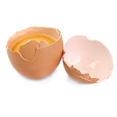 Image showing eggs smashed isolation against a white background