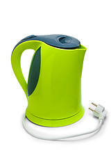 Image showing electric tea green kettle isolated on white background