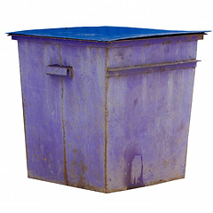 Image showing purple trash dumpster isolated on white background