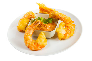 Image showing fried shrimp and paste isolated a on white background clipping p