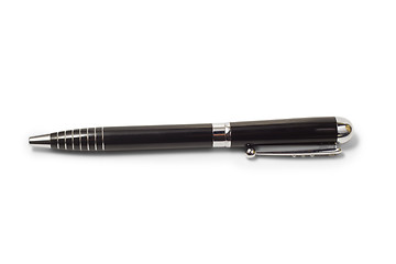 Image showing black ballpoint pen for writing isolated