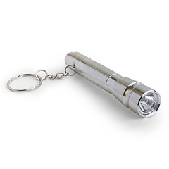 Image showing silver flashlight torch isolated on white background