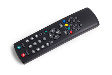 Image showing remote control tv black on white background