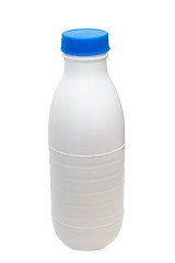 Image showing plastic milk bottle isolated on white (clipping path)