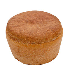 Image showing russian black bread round isolated