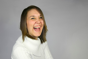 Image showing laughing young woman