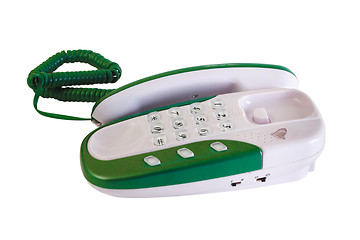 Image showing phone desktop green isolated call communication