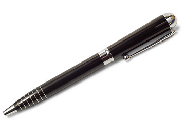 Image showing black ballpoint pen isolated on white background
