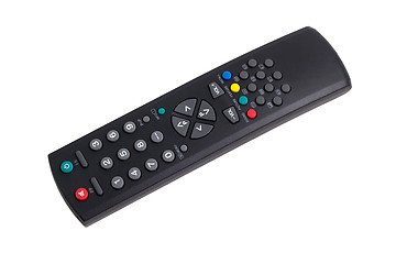 Image showing tv remote control black on white background