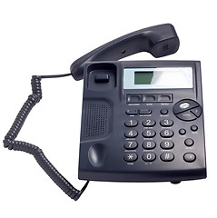 Image showing modern blue business phone isolated