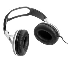 Image showing black headphones isolated on white background