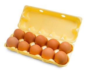 Image showing box egg packaging grid isolated on white background