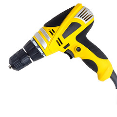 Image showing drill tool yellow isolated on white (clipping path)