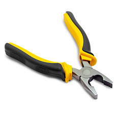 Image showing yellow pliers open isolated on white background