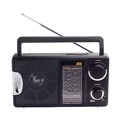 Image showing radio black isolated