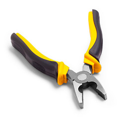Image showing pliers yellow open isolated on white background