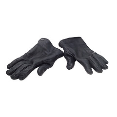 Image showing pair black of leather gloves isolated