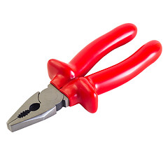 Image showing pliers red isolated on white background