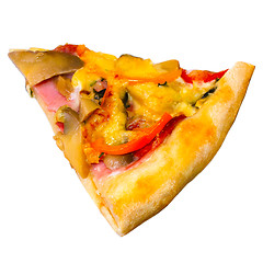 Image showing pizza slice piece isolated on white background