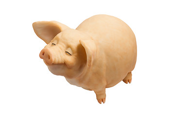 Image showing pig figurine isolated on white background clipping path