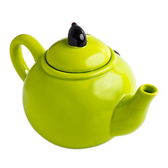 Image showing green kettle teapot isolated on white background