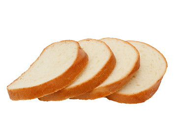 Image showing pieces of bread loaf isolated clipping path