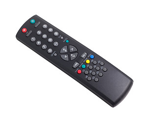 Image showing tv remote control black on white clipping path