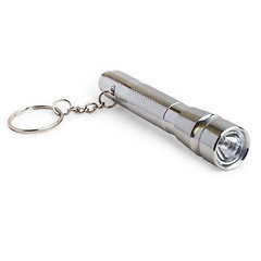 Image showing flashlight silver torch isolated on white background