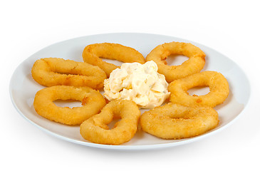 Image showing fried donuts rings isolated on white background