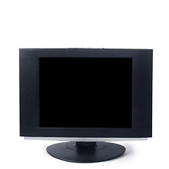 Image showing computer black screen isolated on white