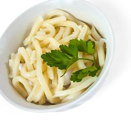 Image showing tasty pasta plate isolated a on white background