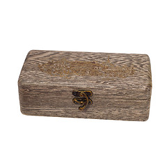 Image showing gray antique wooden brown caskets box isolated