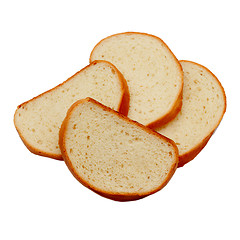 Image showing loaf pieces bread isolated on white (clipping path)