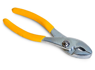 Image showing tool pliers yellow isolated on a white background