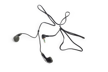 Image showing headphones head audio wire music stereo equipment cable phones a