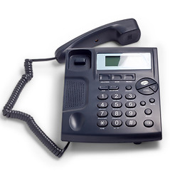 Image showing modern blue business phone isolated on white background