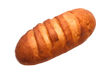 Image showing Russian bread long loaf isolated on a white background clipping