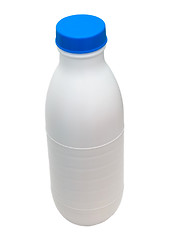 Image showing plastic bottle of milk isolated on white background