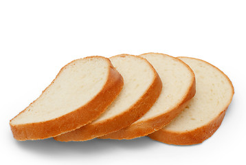 Image showing pieces of bread loaf isolated on white background