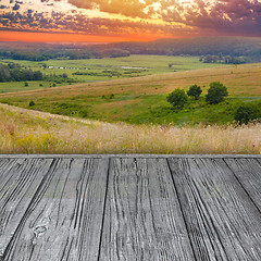 Image showing texture wooden gray old fence background