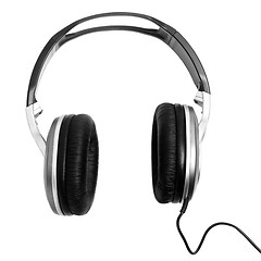 Image showing headphones black isolated on white background