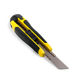 Image showing yellow stationery knife on a white background