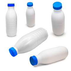 Image showing milk set isolated bottle plastic full dairy hea