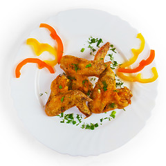 Image showing food ham roast dish chicken isolated on white background