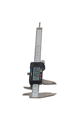 Image showing caliper tool gauge vernier white metal instrument measure slide