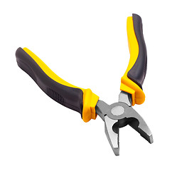 Image showing pliers yellow open isolated on white background clipping path